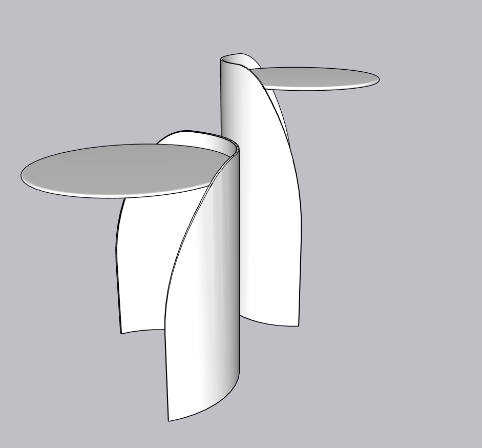 Modern Sculptural Side Table SketchUp Model – Minimal Pedestal Accent Table (Free)