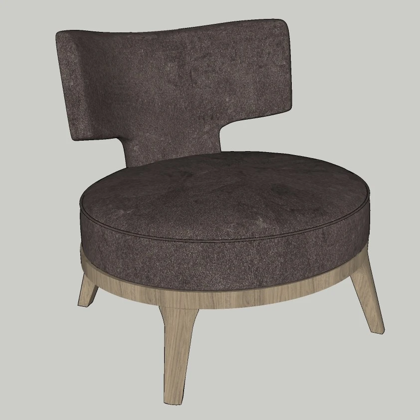 Modern Accent Chair 3D Model – Upholstered Lounge Chair – SketchUp 2018