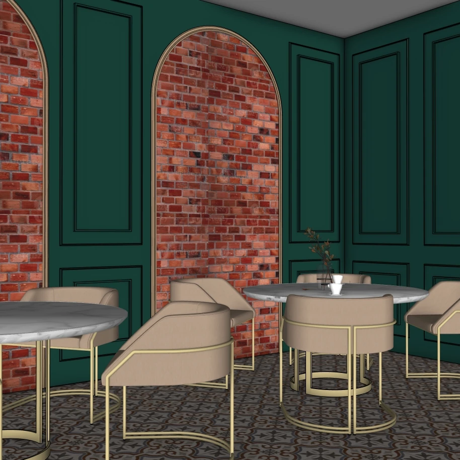 Modern Café Interior 3D Model – SketchUp File - Image 9