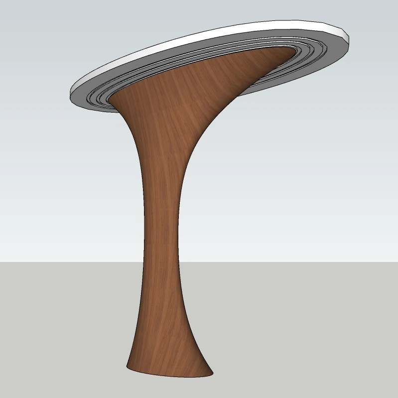 Modern Sculptural Column 3D Model – Decorative Architectural Pedestal – SketchUp 2018