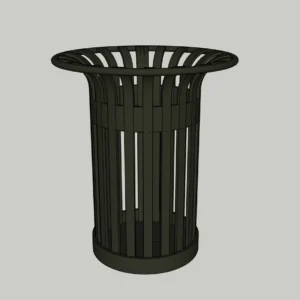 Modern Outdoor Trash Bin SketchUp Model – Metal Urban Garbage Can (Free)