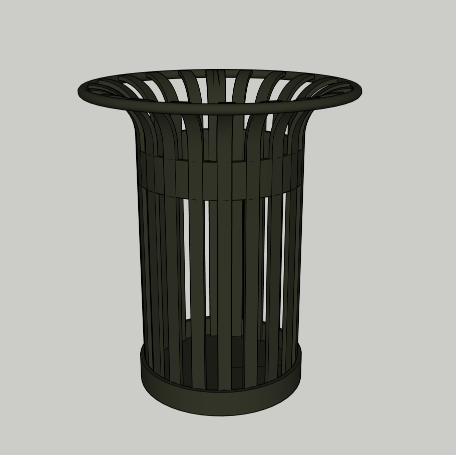 Modern Outdoor Trash Bin SketchUp Model – Metal Urban Garbage Can (Free)