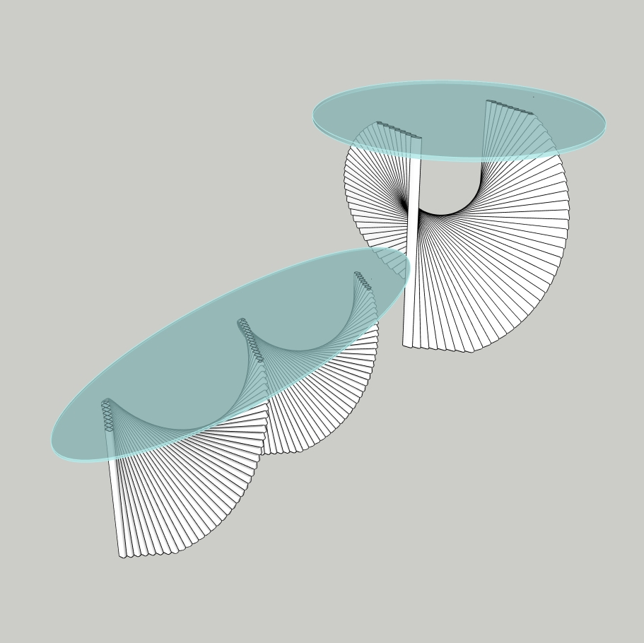 Modern Organic Coffee Table & Side Table SketchUp Model – Parametric Sculptural Furniture Set (Free)