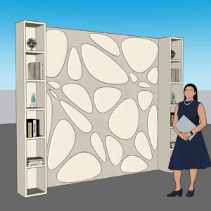 Modern Decorative Wall Panel SketchUp Model – Feature Wall with Shelves for Interior Design (Free)