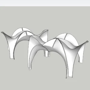 Parametric Tensile Pavilion SketchUp Model – Organic Fabric Canopy for Landscape Design (Free)