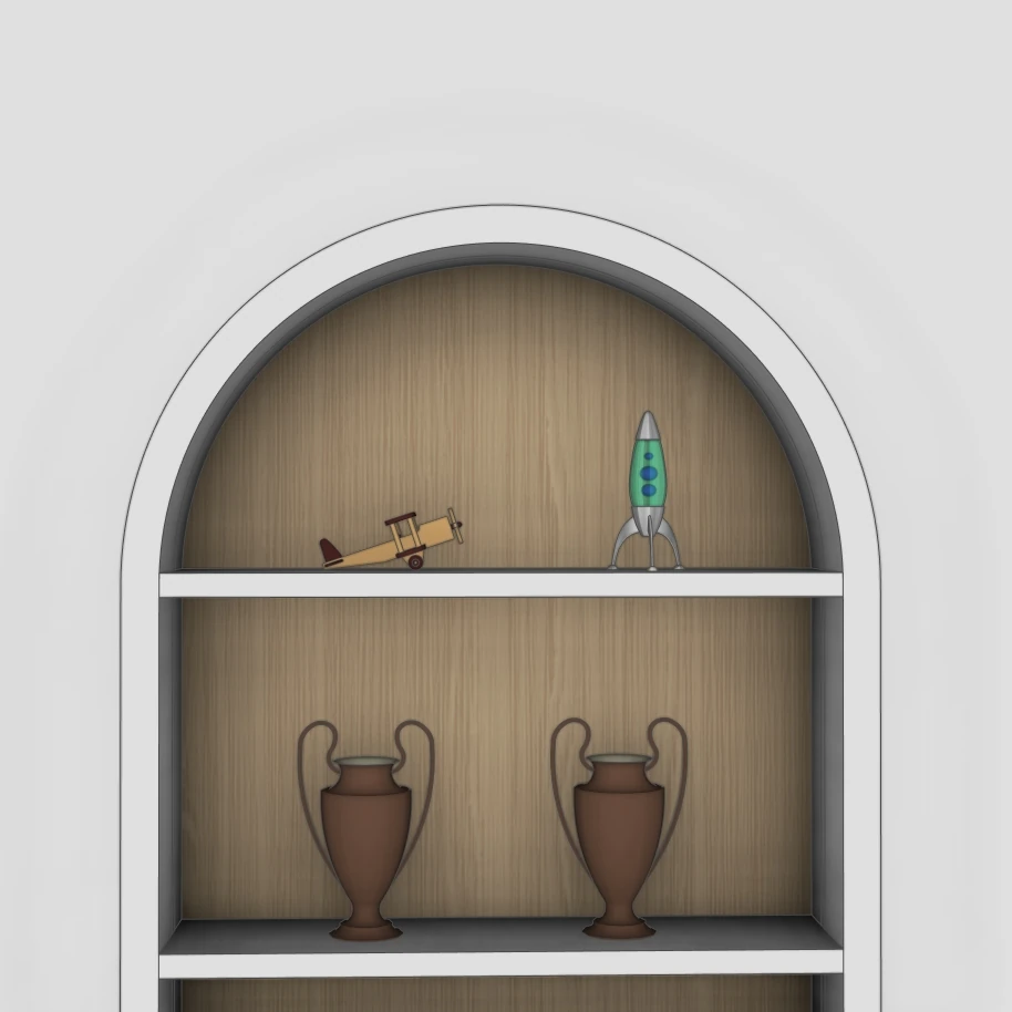 Arched Wall Bookshelf & Bedroom Feature Unit – SketchUp 3D Model - Image 7