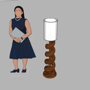 Modern Decorative Floor Lamp SketchUp Model – Spiral Base Interior Lamp Design (Free)