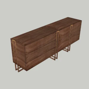 Modern Wooden Sideboard Cabinet 3D Model – Minimal Storage Console – SketchUp 2018