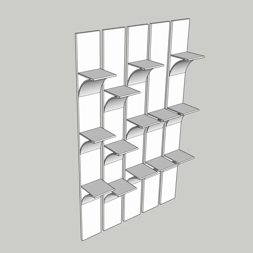 Modular Wall Shelf System – SketchUp 2018 | Interior Wall Display Model