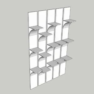 Modular Wall Shelf System – SketchUp 2018 | Interior Wall Display Model