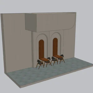 Wall-Mounted Console Tables with Arched Panels – Modern Interior Feature Wall SketchUp Model (Free)