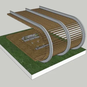Modern Pergola 3D Model – Parametric Outdoor Structure – SketchUp 2018