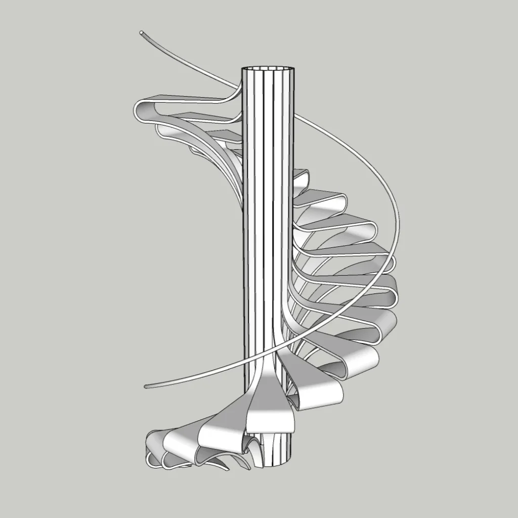 Modern Spiral Staircase 3D Model – Architectural Stair Design – SketchUp 2018