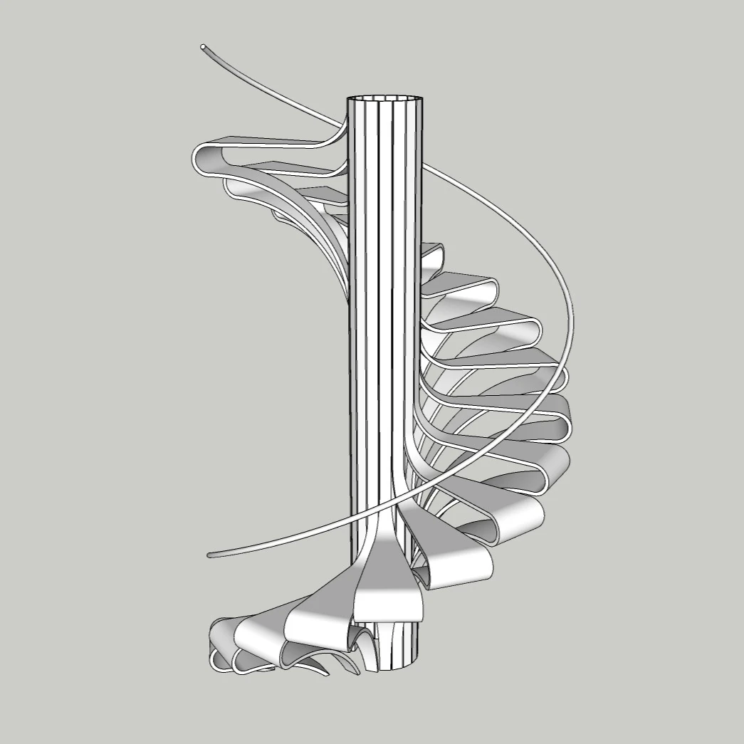 Modern Spiral Staircase 3D Model – Architectural Stair Design – SketchUp 2018