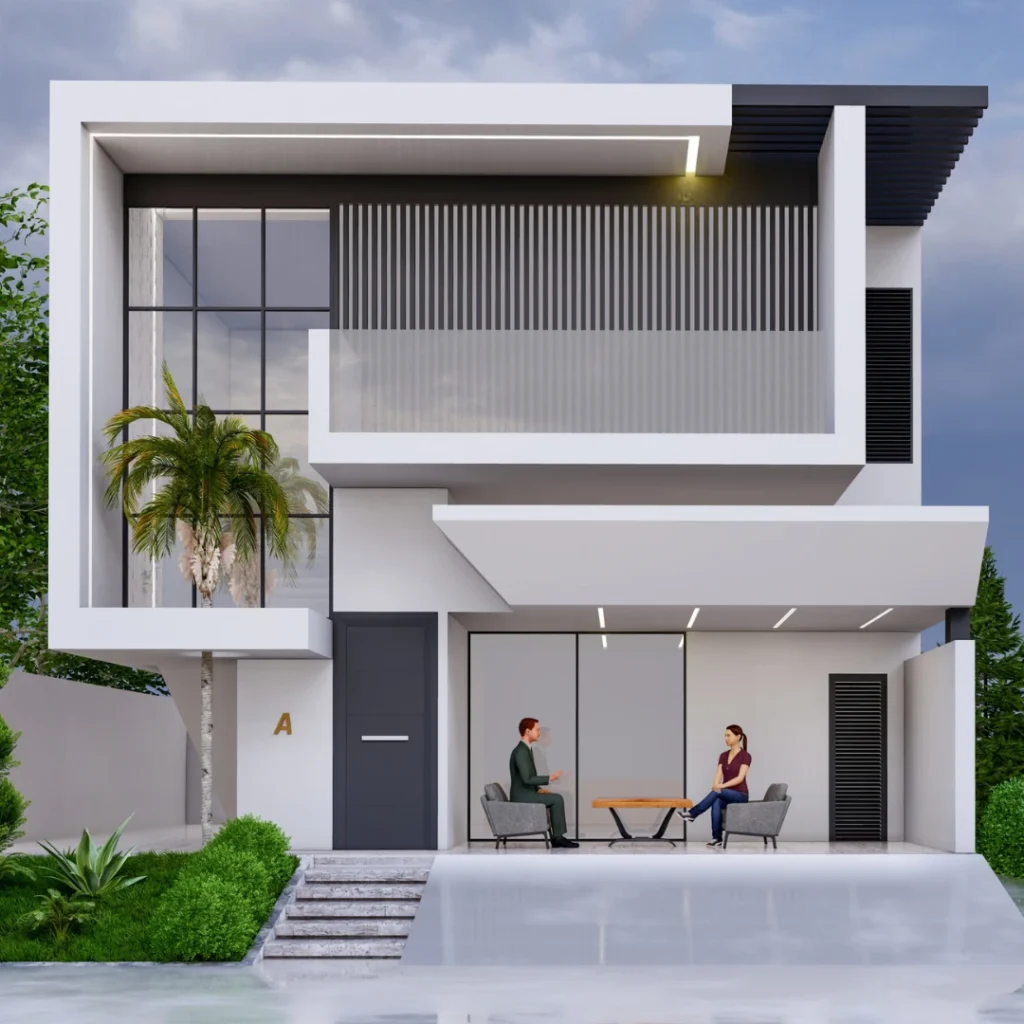 Modern Two-Story Minimalist House | SketchUp 2021 Model