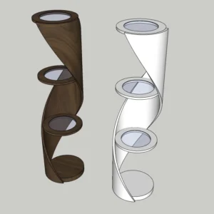 Modern Sculptural Display Stand 3D Model – Decorative Floor Element – SketchUp 2018