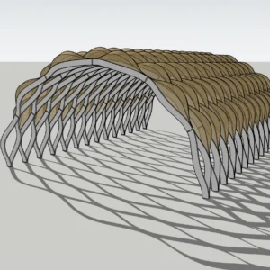 Parametric Wooden Tunnel Pavilion SketchUp Model – Organic Rib Structure (Free)
