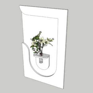 Modern Wall Niche with Planter 3D Model – Decorative Wall Accent – SketchUp 2018