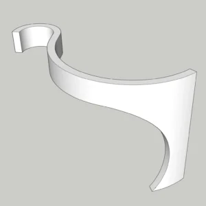 Curved Sculptural Interior Partition Wall SketchUp Model – Modern Feature Divider (Free)