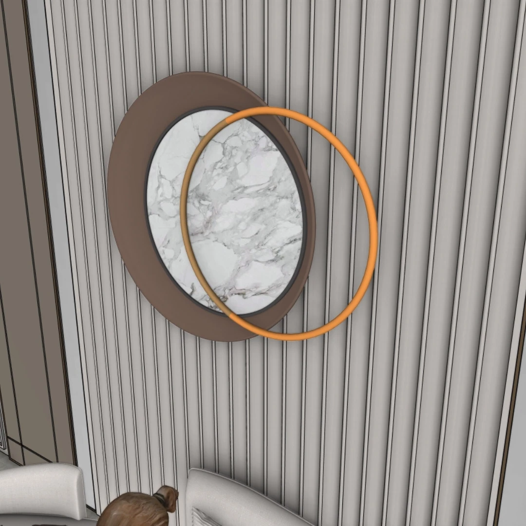 Modern living room SketchUp model – decorative wall detail