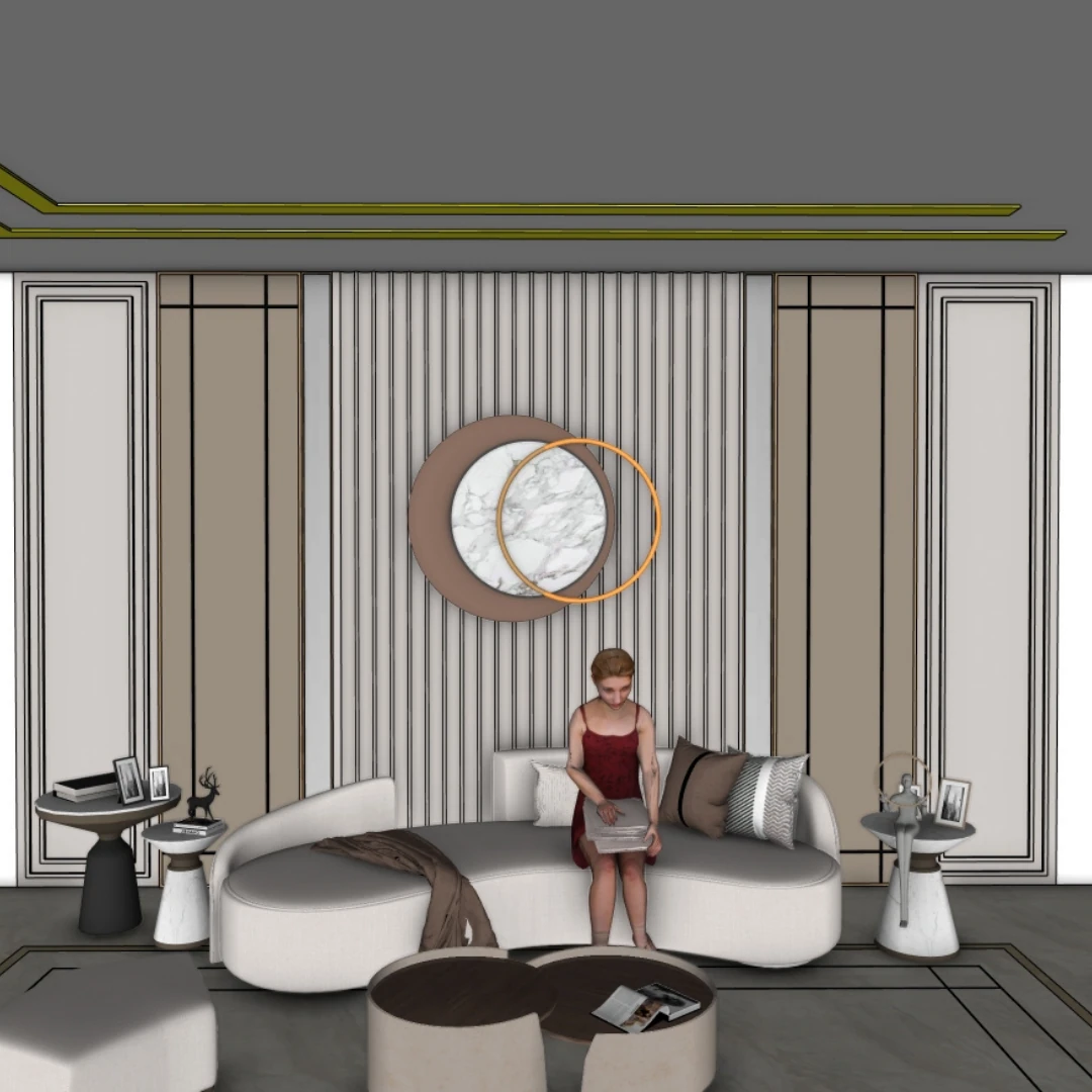 Modern Living Room 3D Model – SketchUp File - Image 5