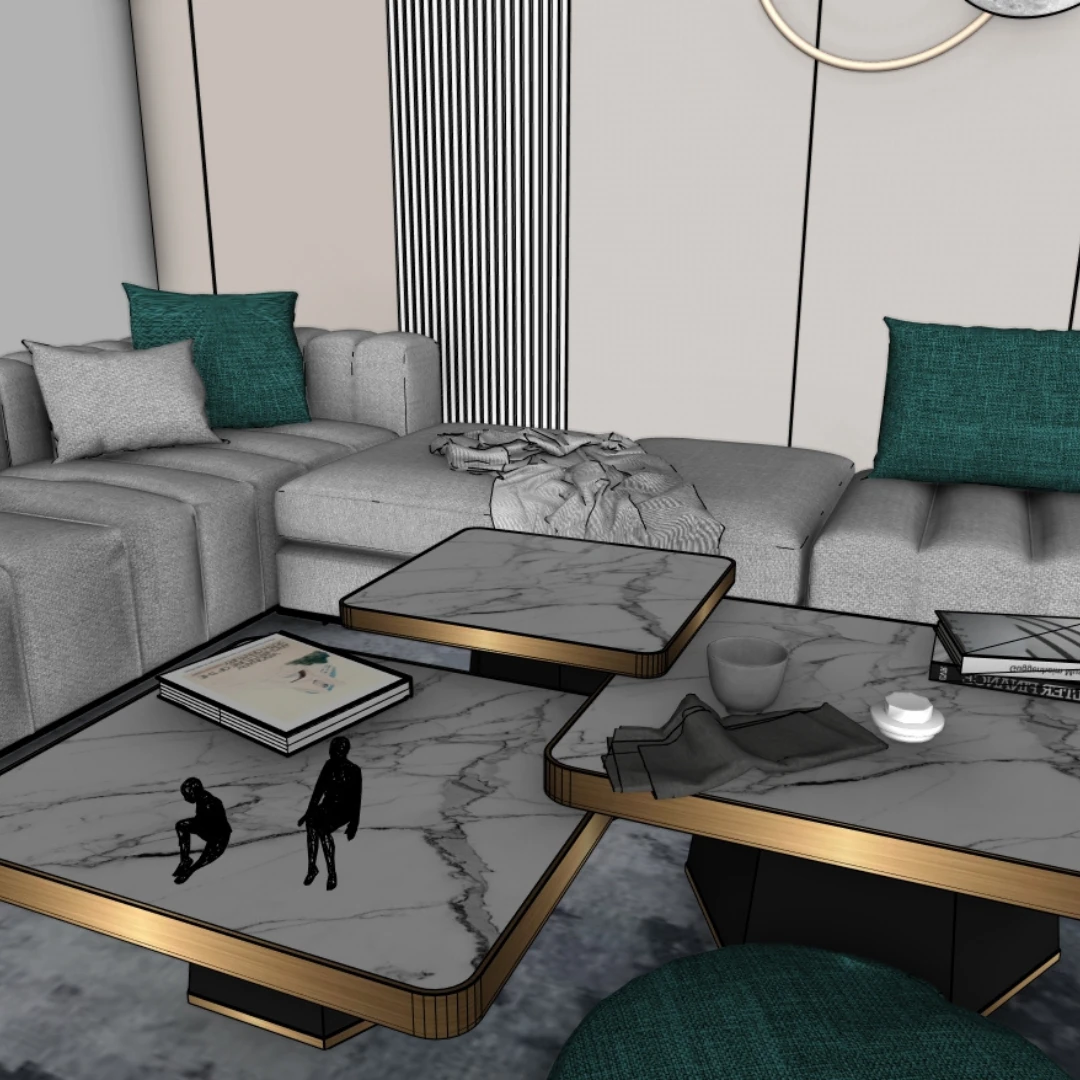 Modern Luxury Living Room 3D Model – SketchUp File - Image 3